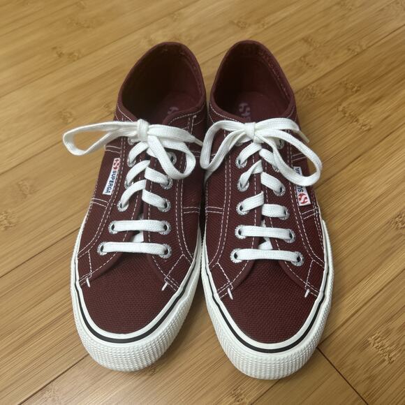 Superga Shoes - SUPERGA 2750 Cotu Classic Burgundy/Wine Classic Sneakers Italian Minimalist Sz 8